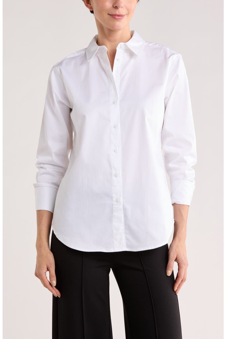 Boyfriend Fit Poplin Shirt, Main, color, WHITE