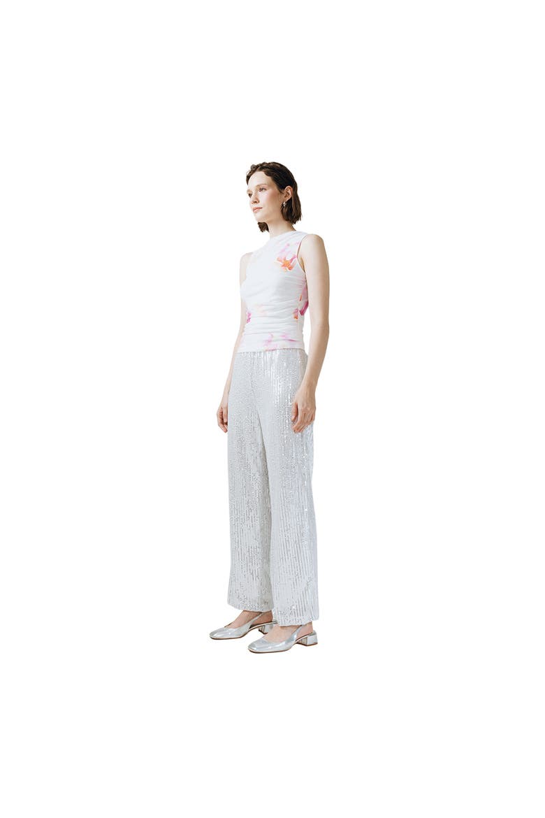 Tyra Sequins Pants, Alternate, color, Silver