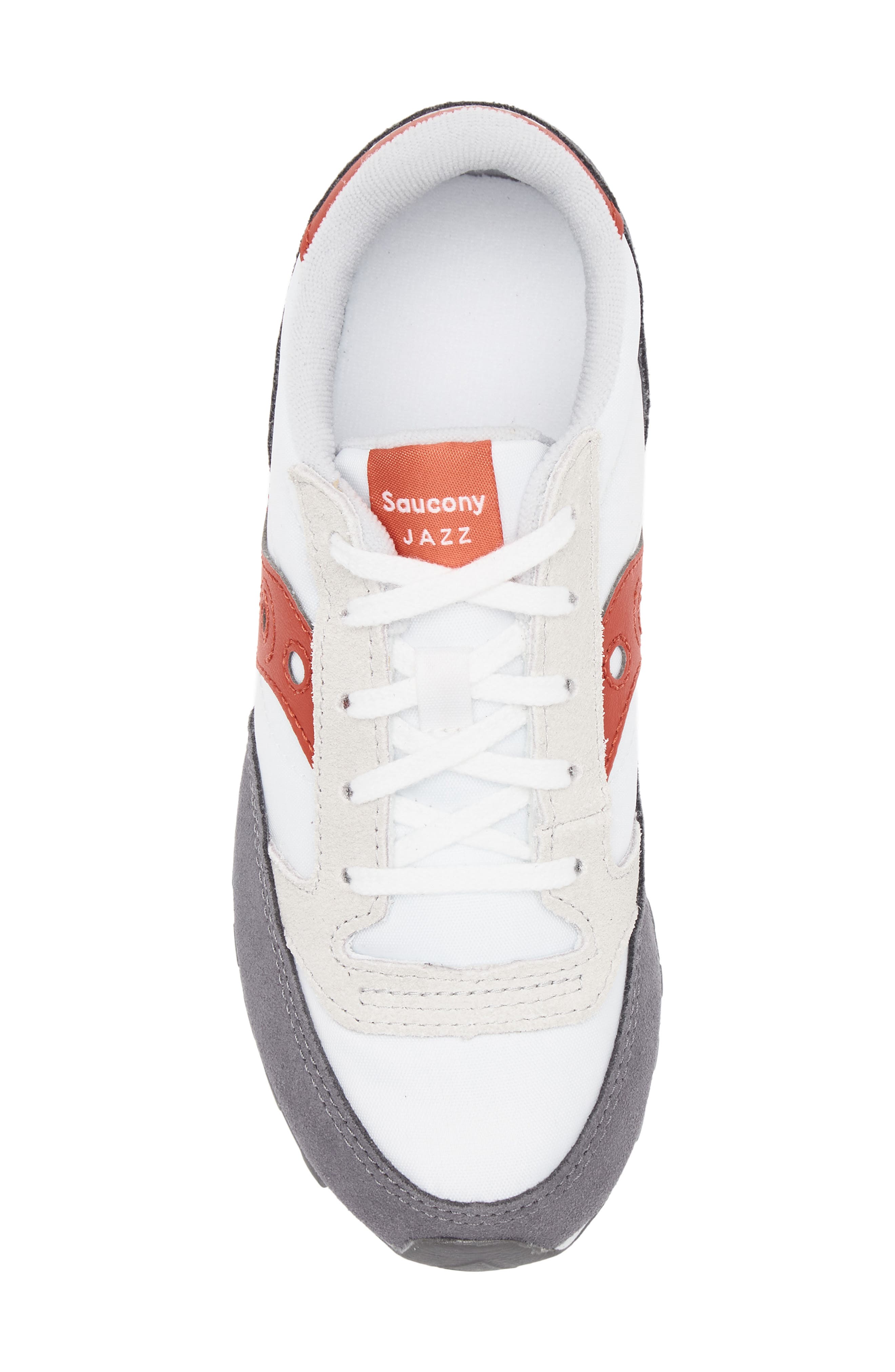 Saucony Kids' Jazz Original Sneaker, Alternate, color, White/ Grey/ Red