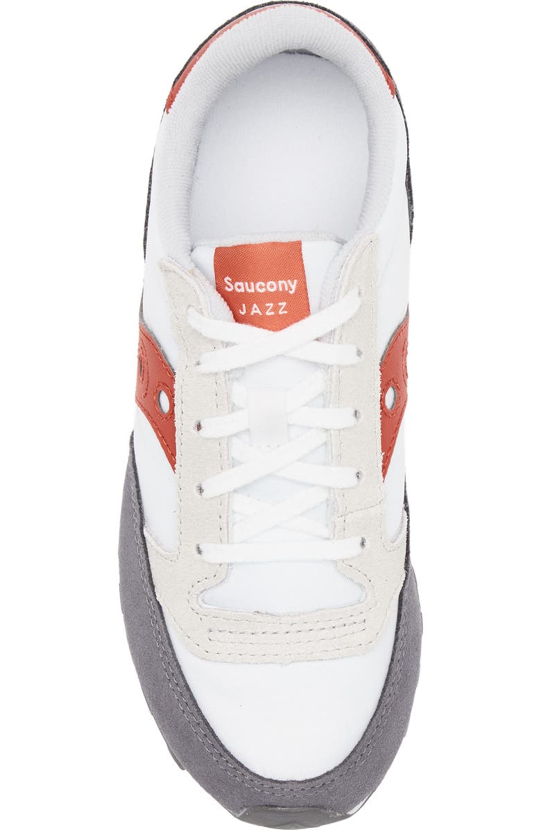 Saucony Kids' Jazz Original Sneaker, Alternate, color, White/ Grey/ Red
