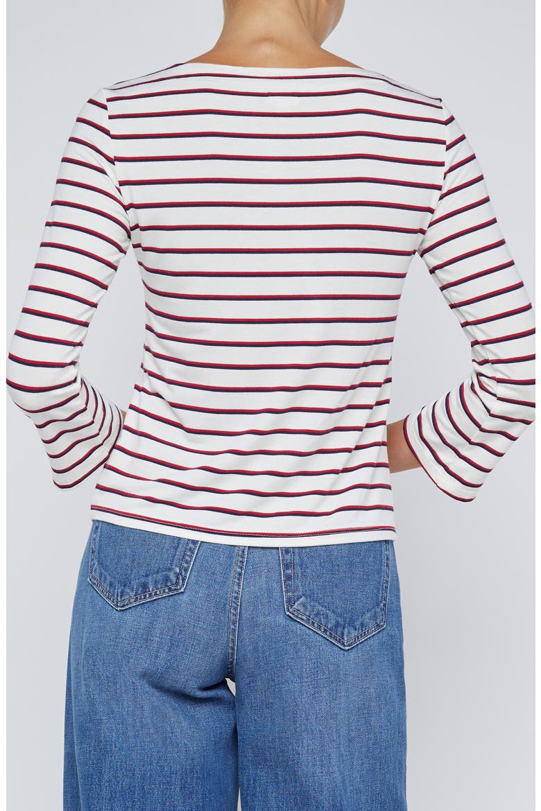 Lucille Stripe Boat Neck Top, Alternate, color, RED/ NAVY/ WHITE STRIPE