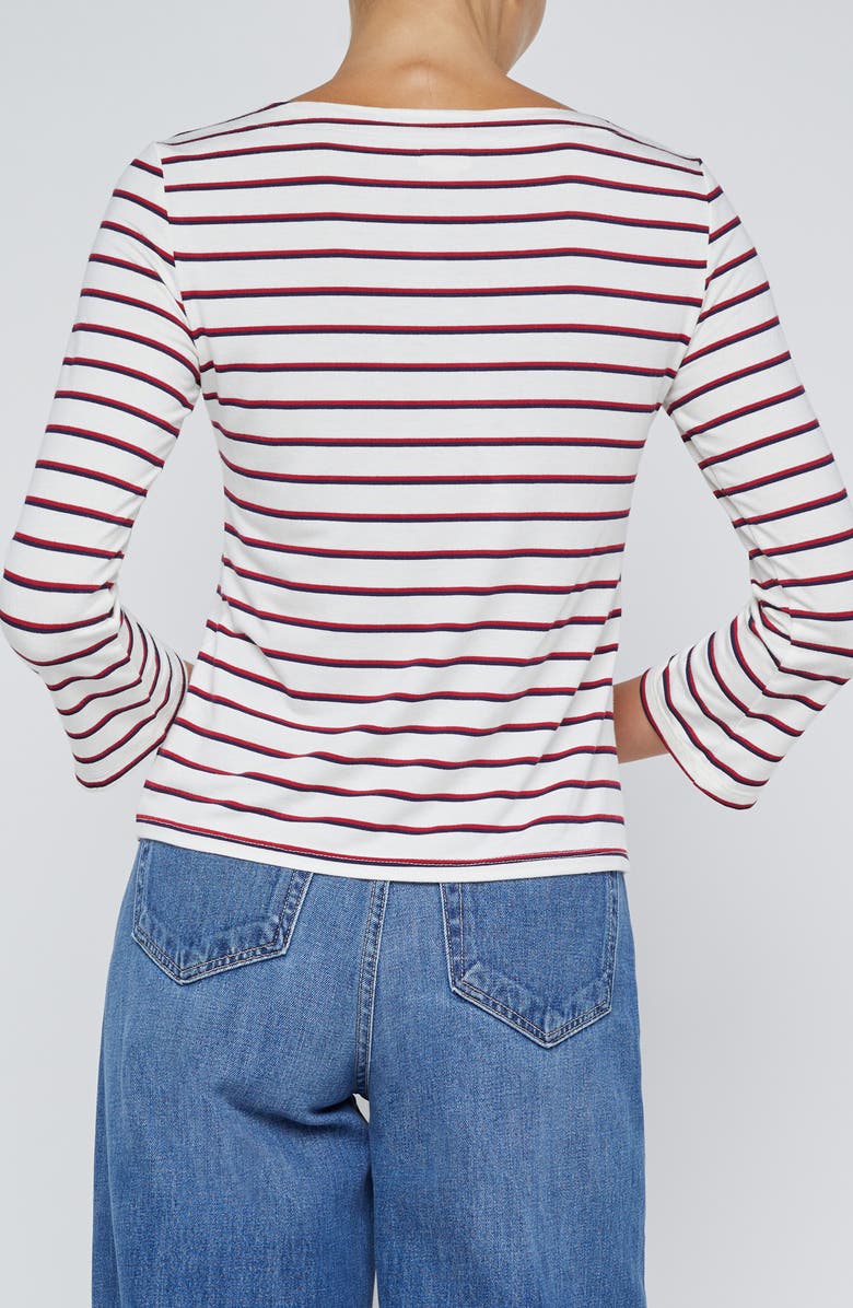 L'AGENCE Lucille Stripe Boat Neck Top, Alternate, color, 