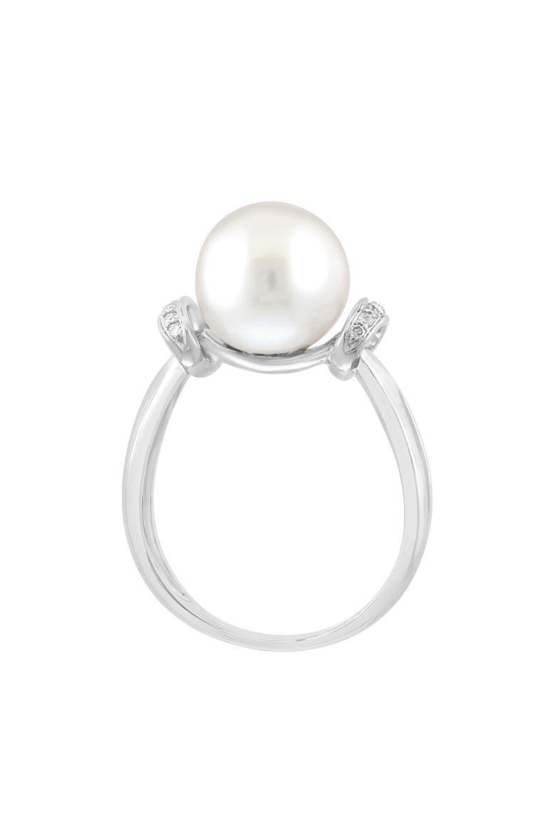 Diamond & Cultured Pearl Ring, Alternate, color, WHITE