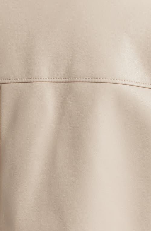 Shop Sam Edelman Faux Leather Swing Jacket In Oatmeal
