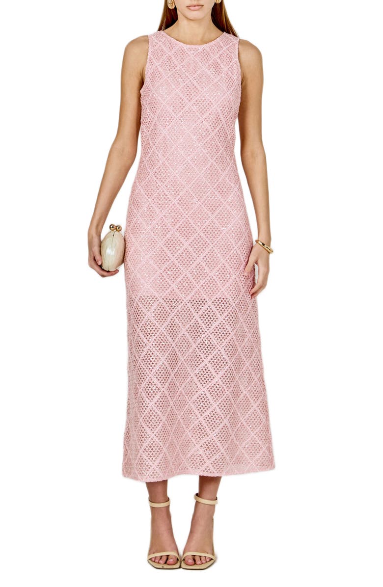 Endless Rose Sequin Open Stitch Dress, Main, color, Pink