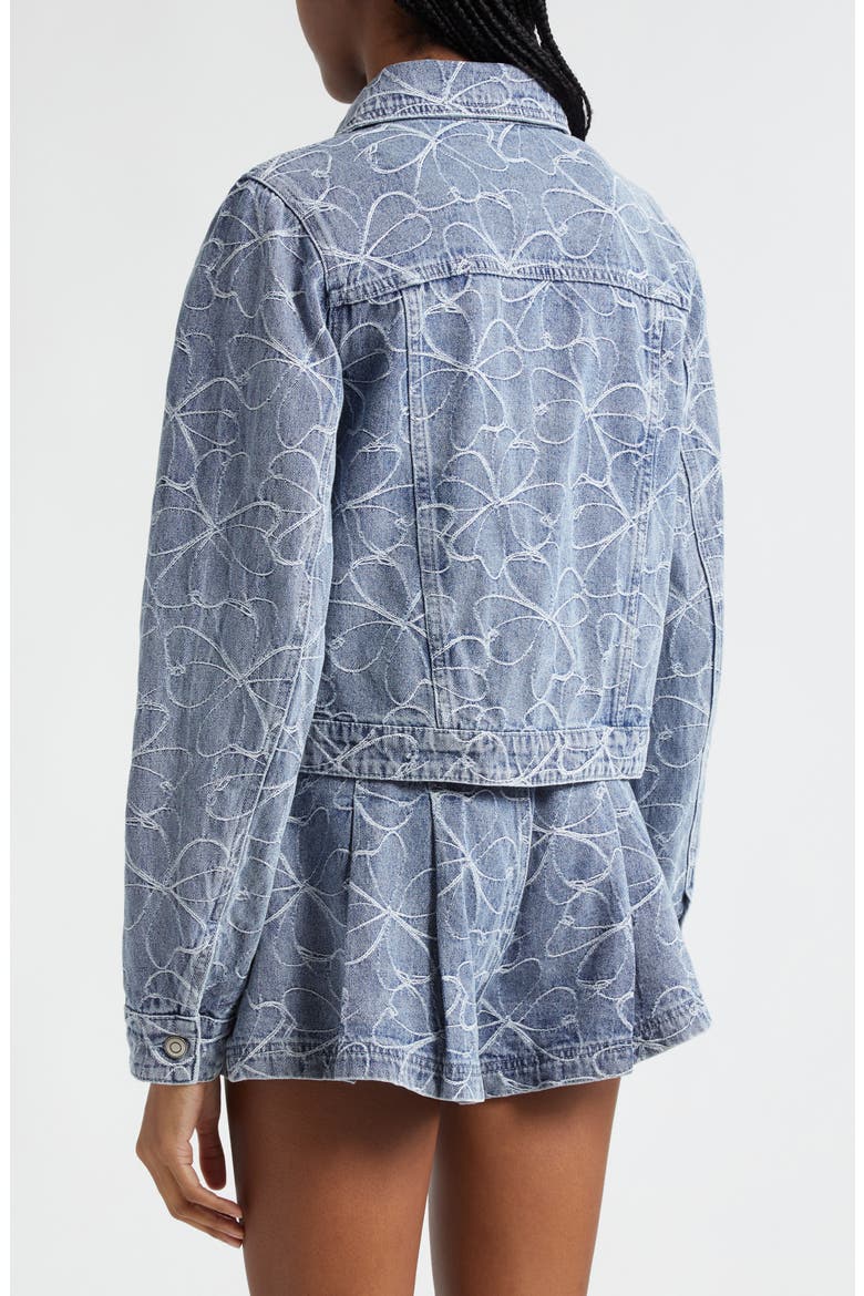 Hoff Embroidered Floral Denim Trucker Jacket, Alternate, color, INDIGO EMB FLORAL DENIM