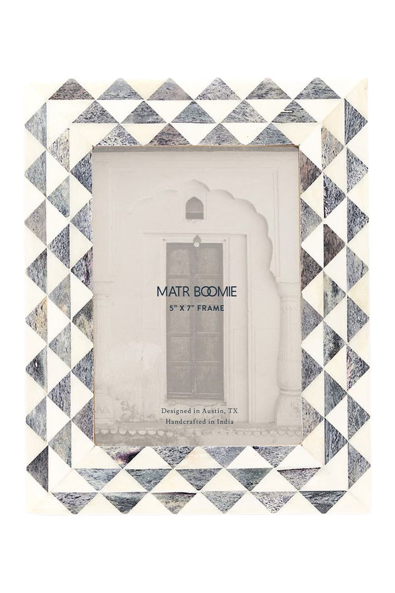 Varuna Gray and White Picture Frame - Handcrafted Bone, Alternate, color, White