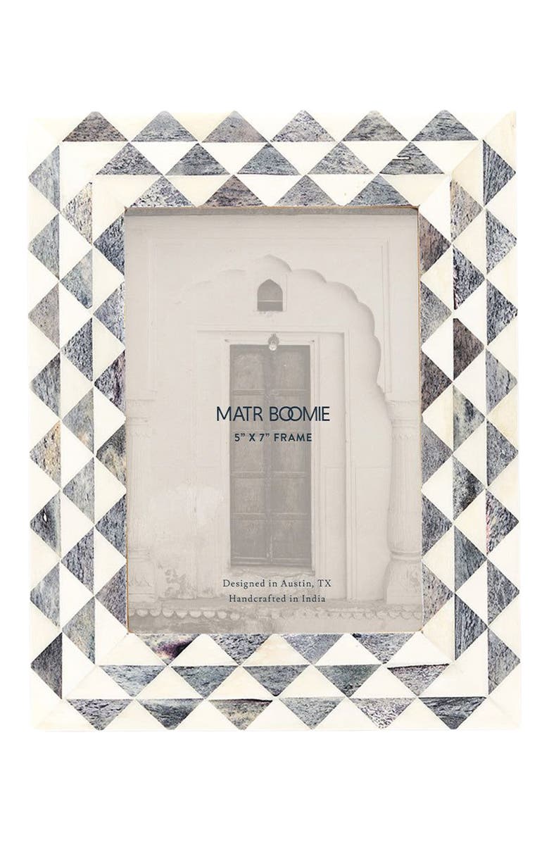 Matr Boomie Varuna Gray and White Picture Frame - Handcrafted Bone, Alternate, color, White