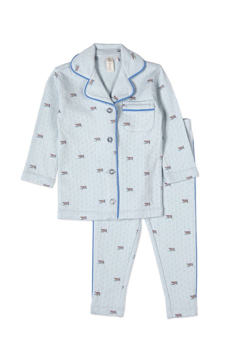 MiniMoi Kid's Row Your Boat Gently Pointelle Pajama Set, Main, color, Blue