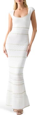 Marciano Juma Metallic Mixed Stitch Maxi Sweater Dress