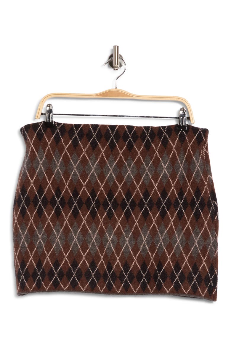Argyle Sweater Miniskirt, Alternate, color, CHARCOAL MIX/ BLACK