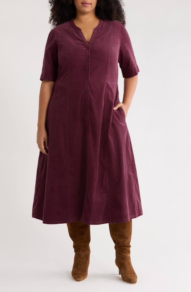 Seasalt Cornwall Wightwick Organic Cotton Denim Midi Dress, Main, color, Dark Hellebore