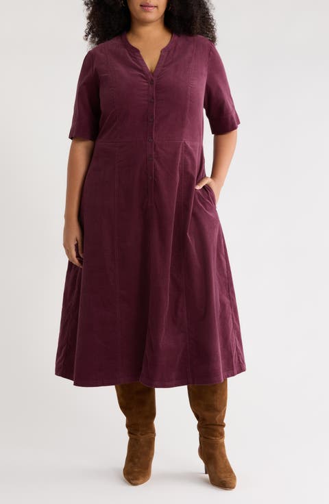 Wightwick Organic Cotton Denim Midi Dress (Plus)