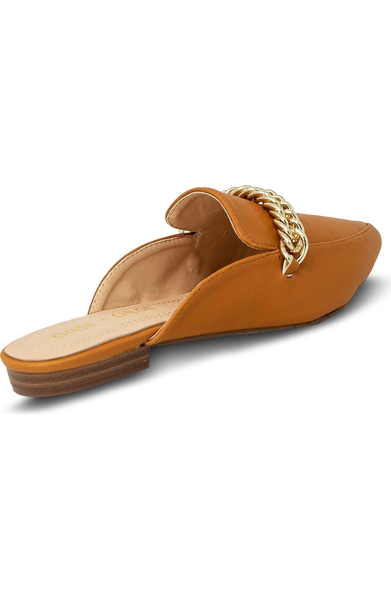 CHASE AND CHLOE Chain Trim Mule Flat, Alternate, color, Tan Pu
