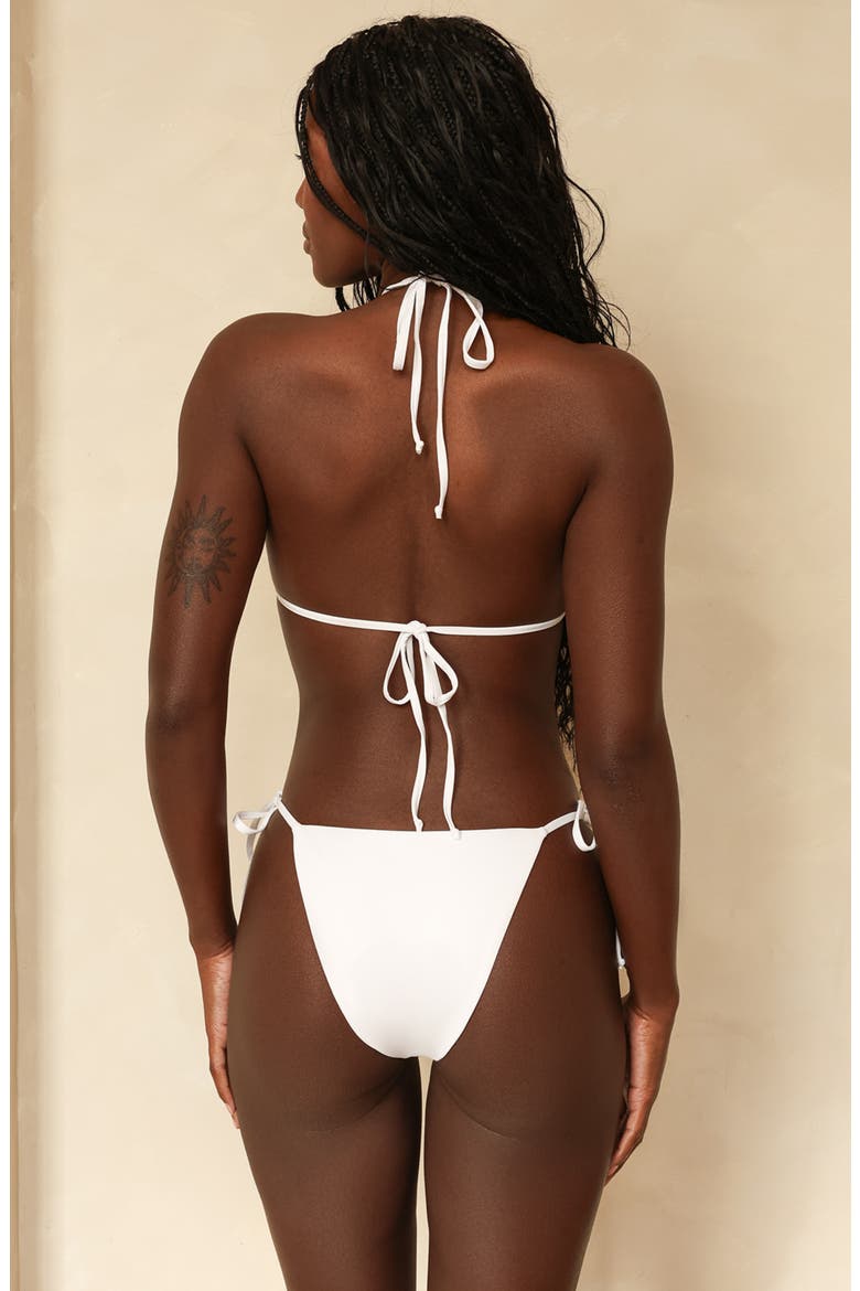 Palm Triangle Bikini Top, Alternate, color, White