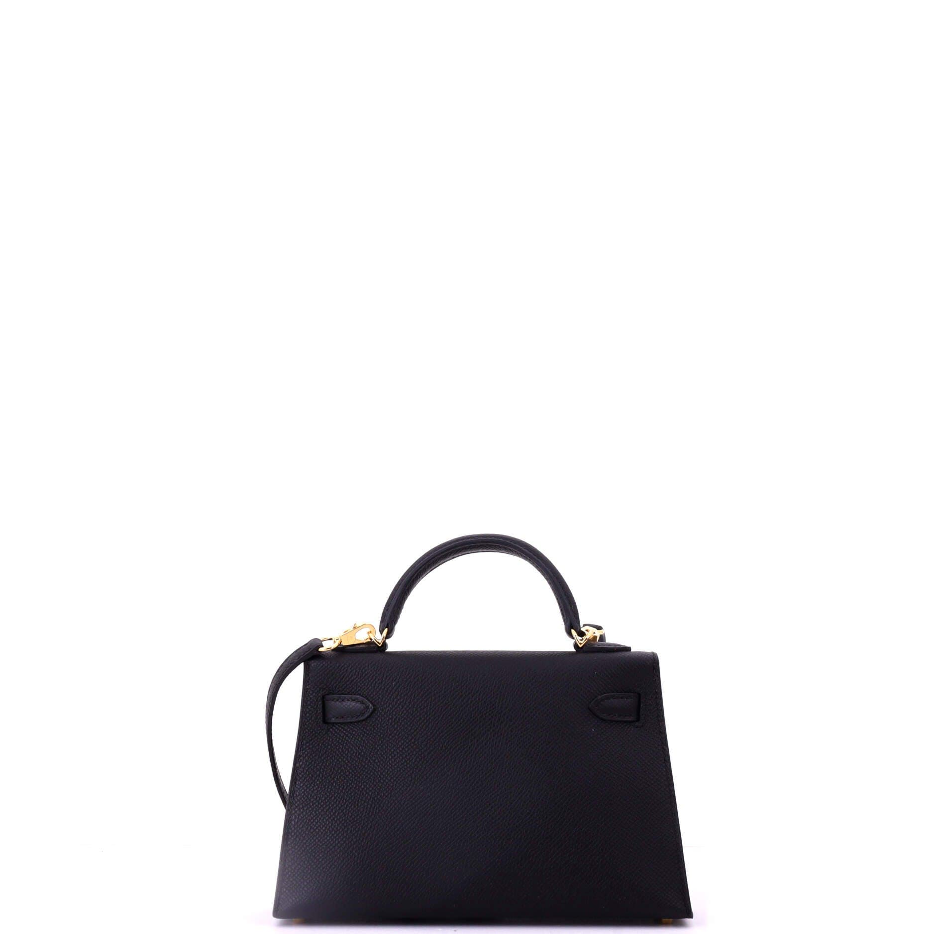 Pre-Owned Hermes Kelly Mini II Bag Black Epsom with Gold Hardware 20, Alternate, color, Noir