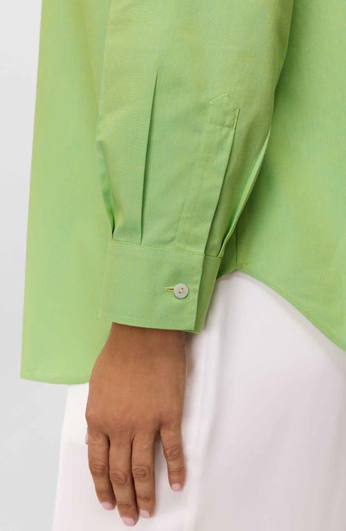 Foxcroft Boyfriend Non-iron Cotton Blouse In Green