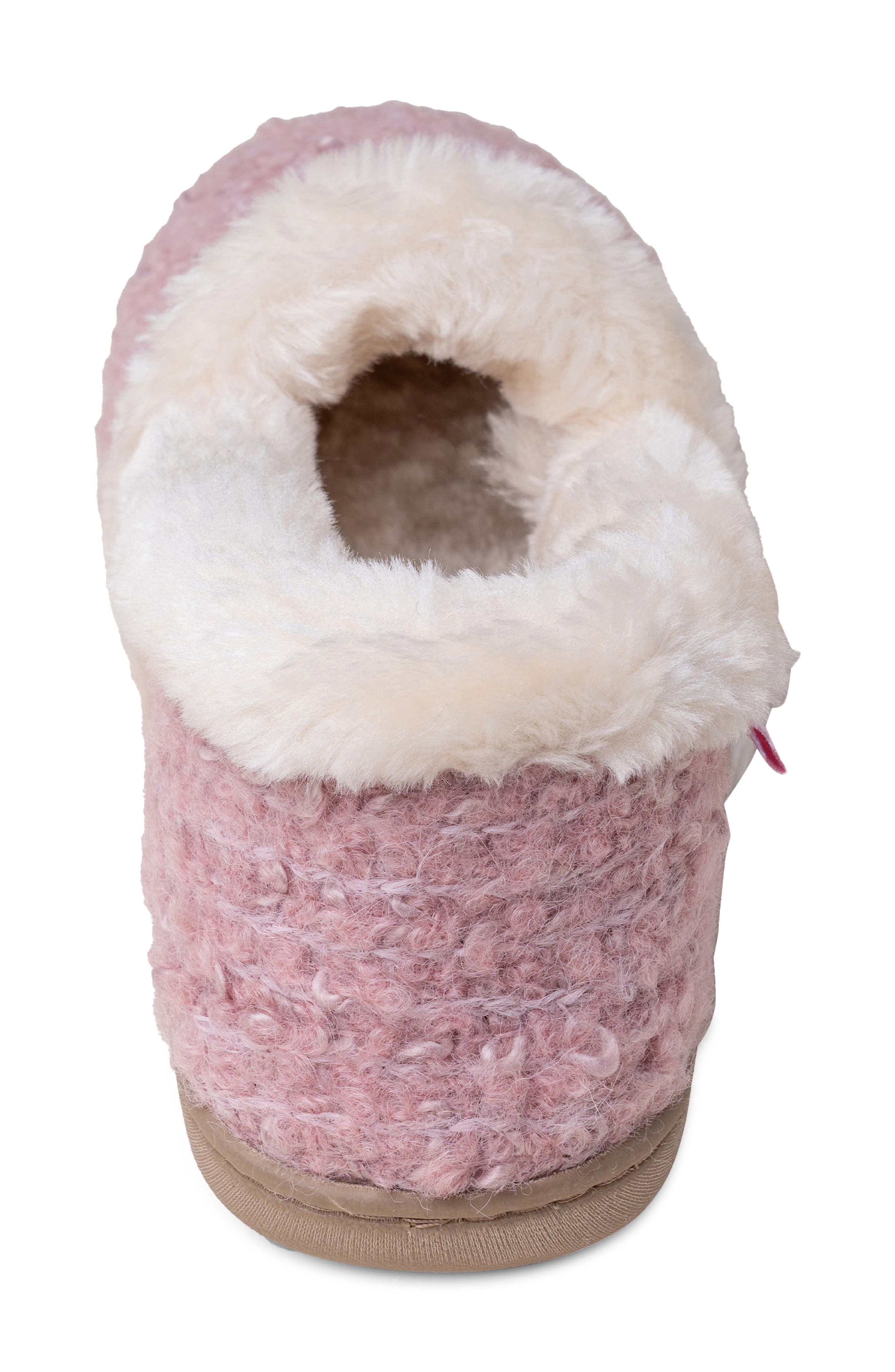 Minnetonka Dina Faux Fur Lined Slipper, Alternate, color, Dusty Pink