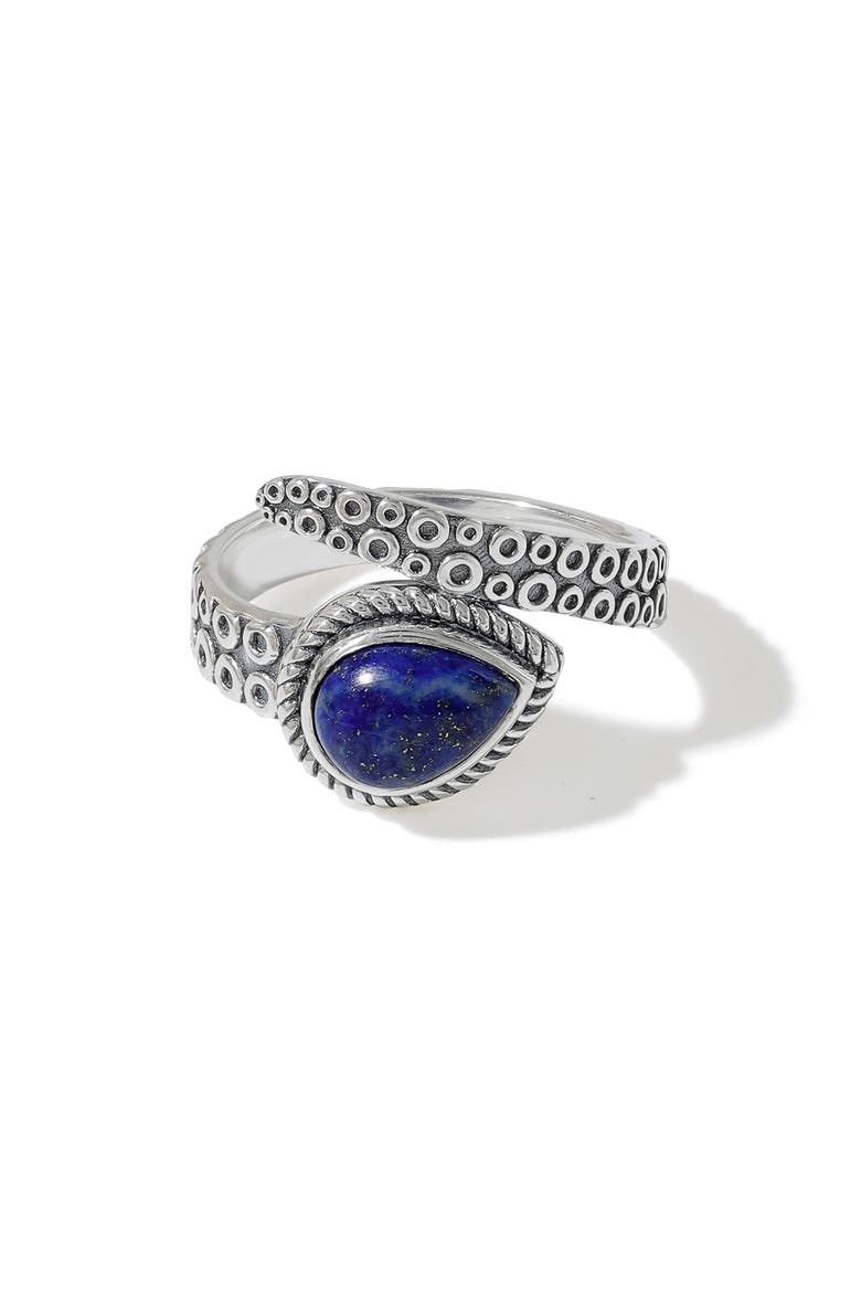 SILVER PLATED LAPIS RING, Alternate, color, BLUE