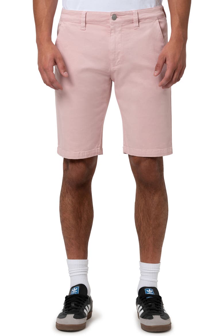 Noah Stretch Twill Flat Front Shorts, Main, color, FLAMINGO CASUAL TWILL