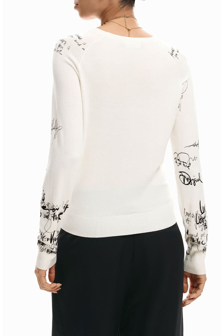Fine Gauge Graphic Sweater, Alternate, color, IVORY