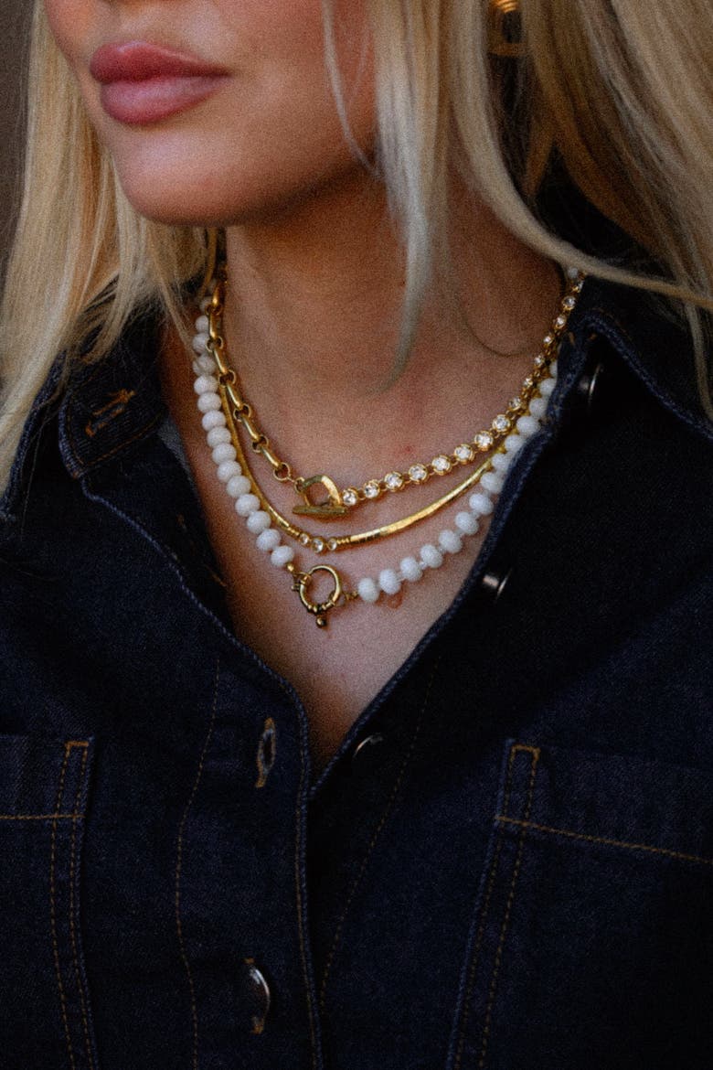 White Mocha Necklace, Alternate, color, White Agate