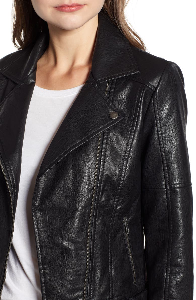 cupcakes and cashmere Faux Leather Moto Jacket, Alternate, color, 