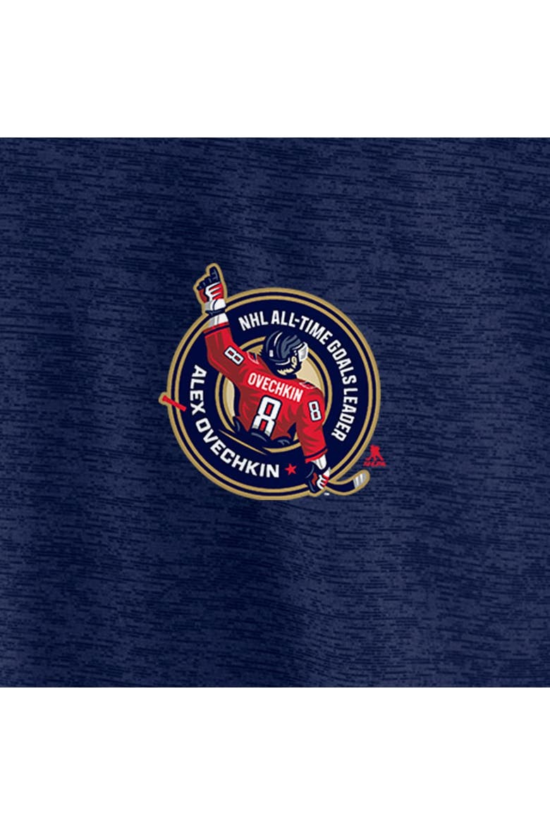 Men's Fanatics Alexander Ovechkin Navy Washington Capitals NHL All-Time Leading Goal Scorer GR8 895 Quarter-Zip Top, Alternate, color, Navy