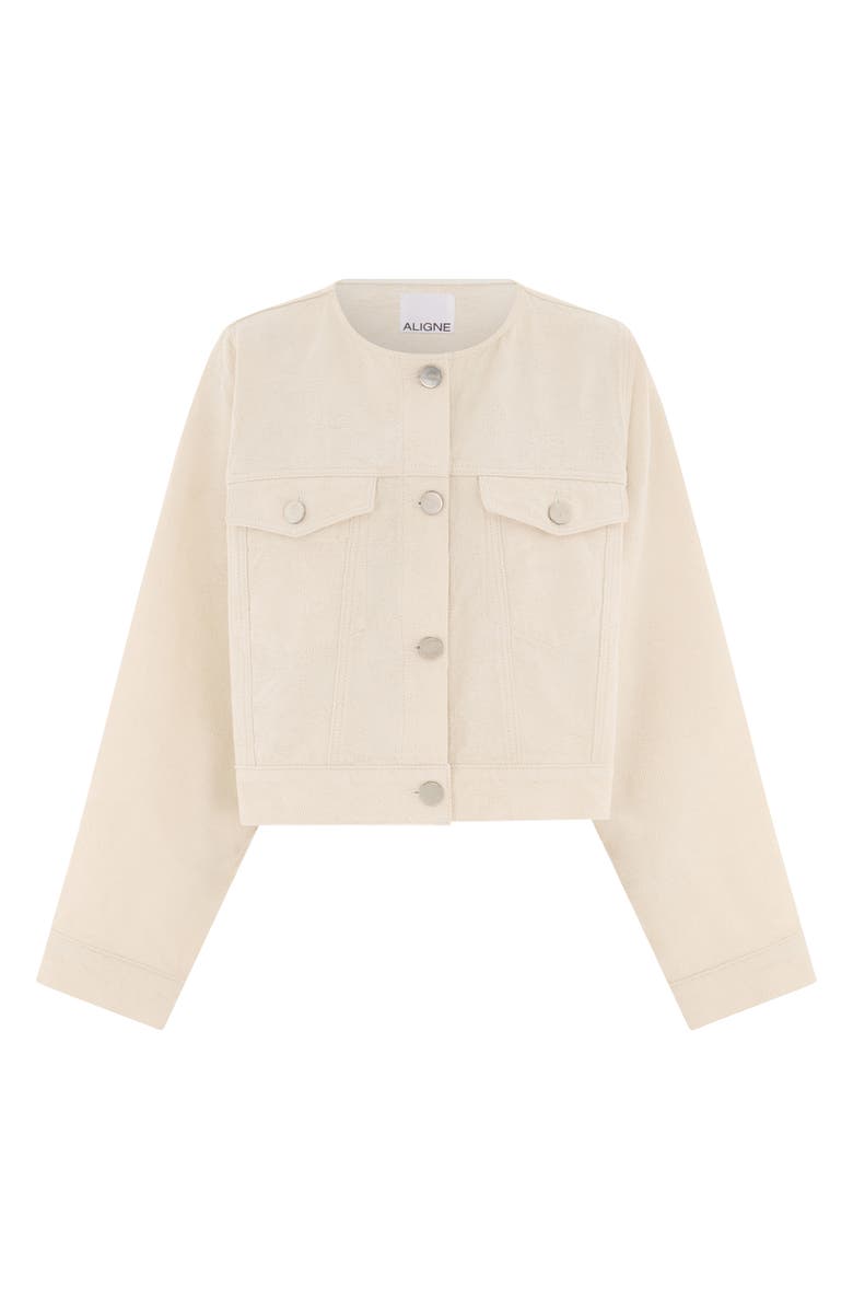 ALIGNE Diana Organic Cotton Denim Jacket, Alternate, color, Ecru