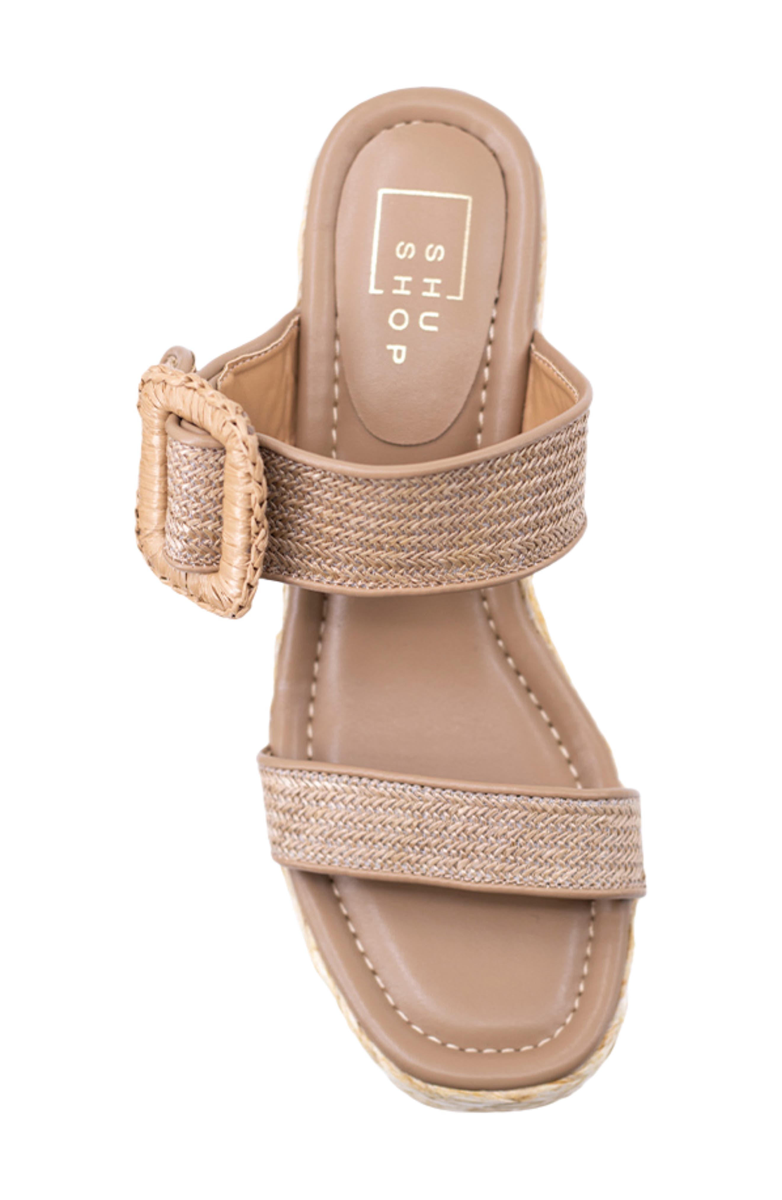 SHUSHOP Leena Platform Wedge Espadrille Sandal, Alternate, color, Natural