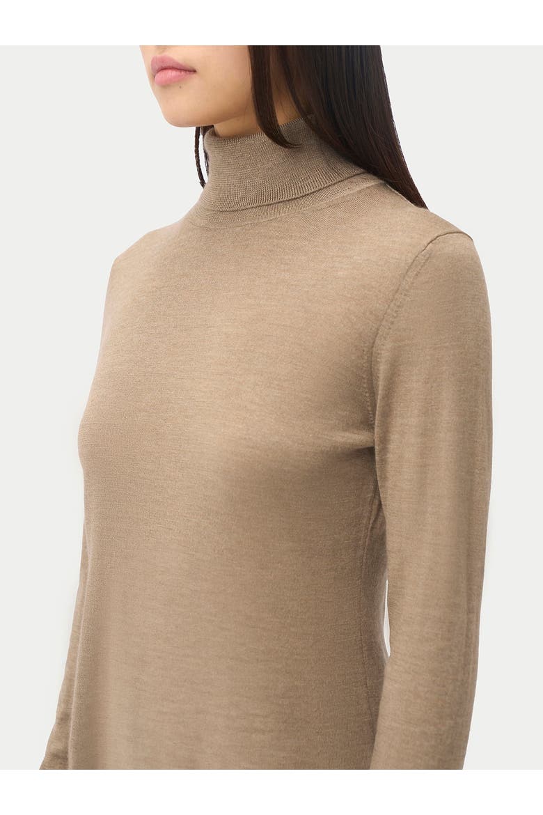 Cashmere Silk Turtleneck Sweater, Alternate, color, taupe