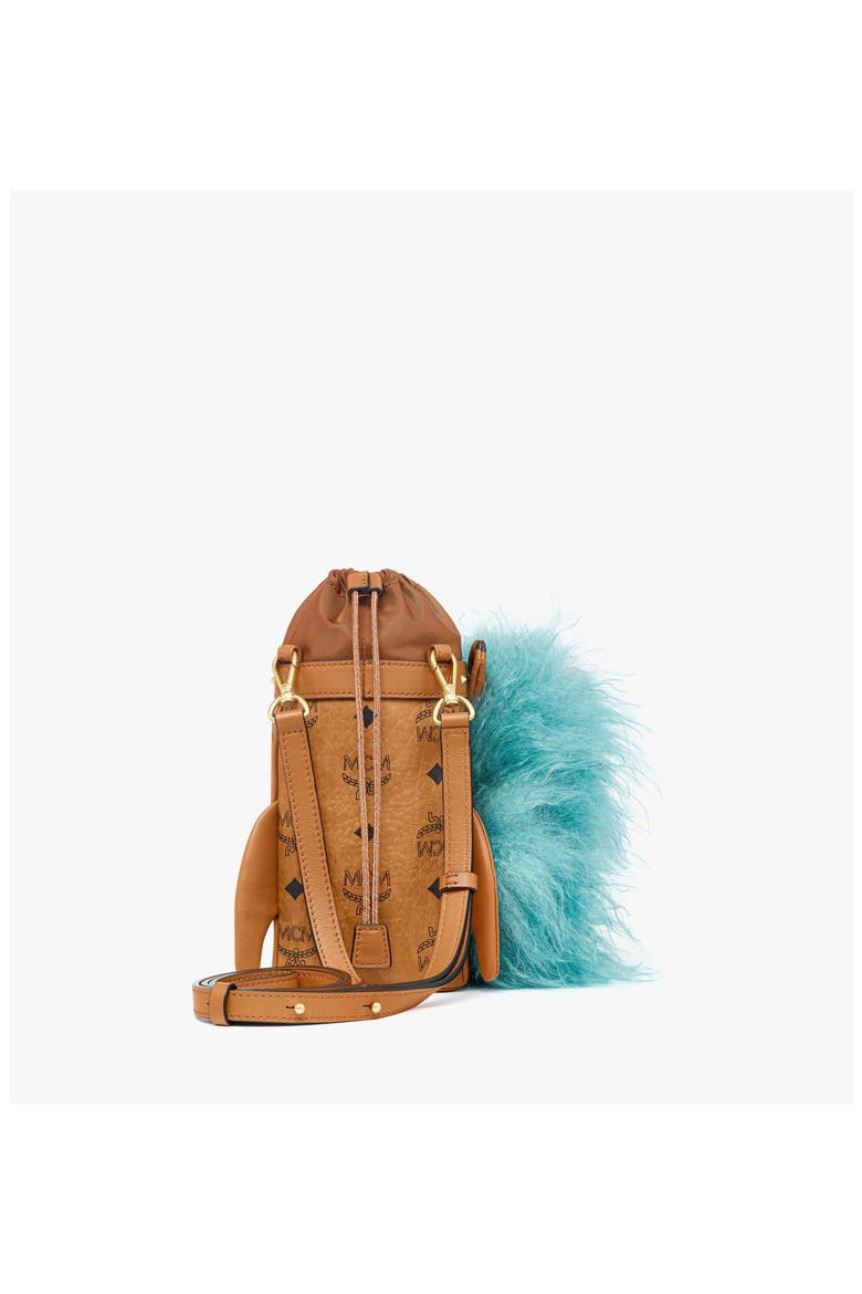 Ottomar Mars Dog Bottle Holder in Faux Fur and Visetos, Alternate, color, Brown