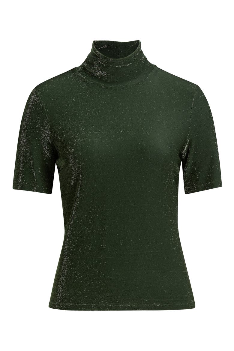 The Luster Mock Neck Short Sleeve Top, Alternate, color, FOREST NIGHT