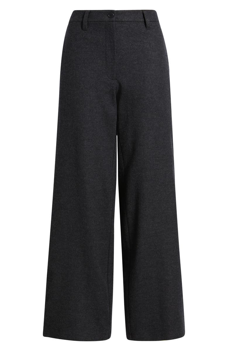 Eileen Fisher Wide Leg Virgin Wool Pants, Alternate, color, Charcoal