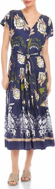 FIFTEEN TWENTY Tiered Tie Waist Midi Dress