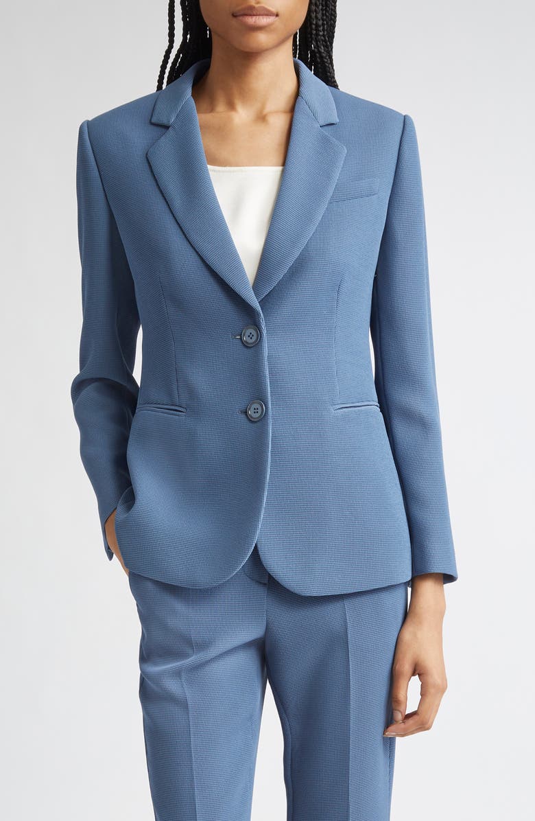 Emporio Armani Two-Button Blazer, Main, color, Solid Blue Navy