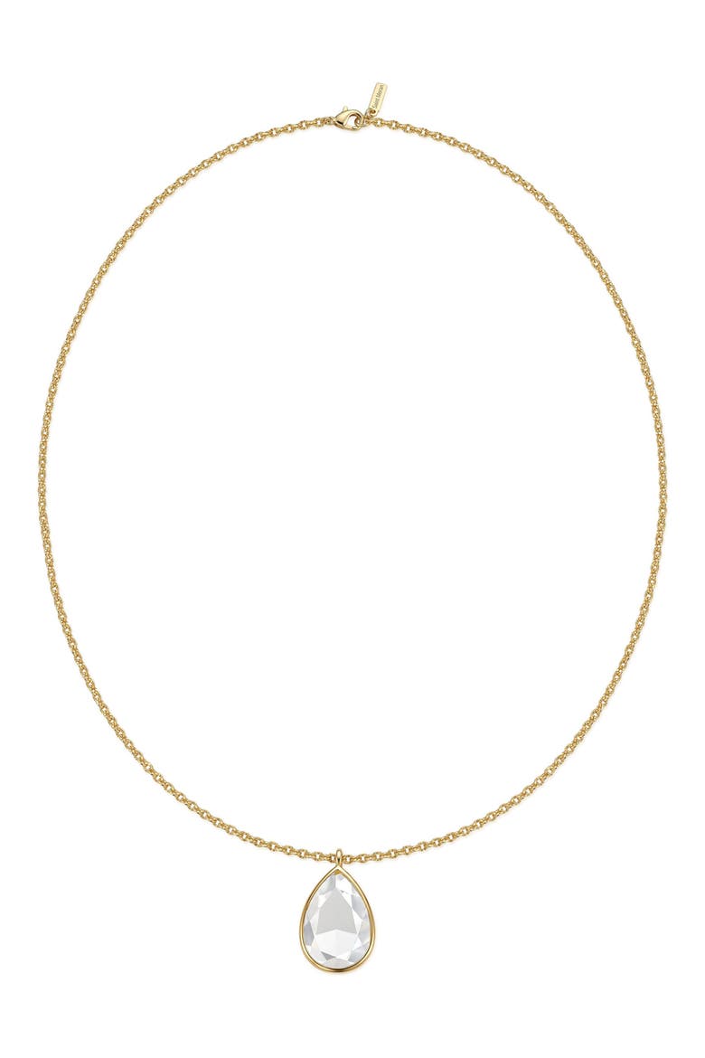 14k Gold Plated Teardrop Pendant Necklace, Alternate, color, GOLD