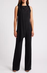 Black Halo Enola Side Drape Sleeveless Jumpsuit