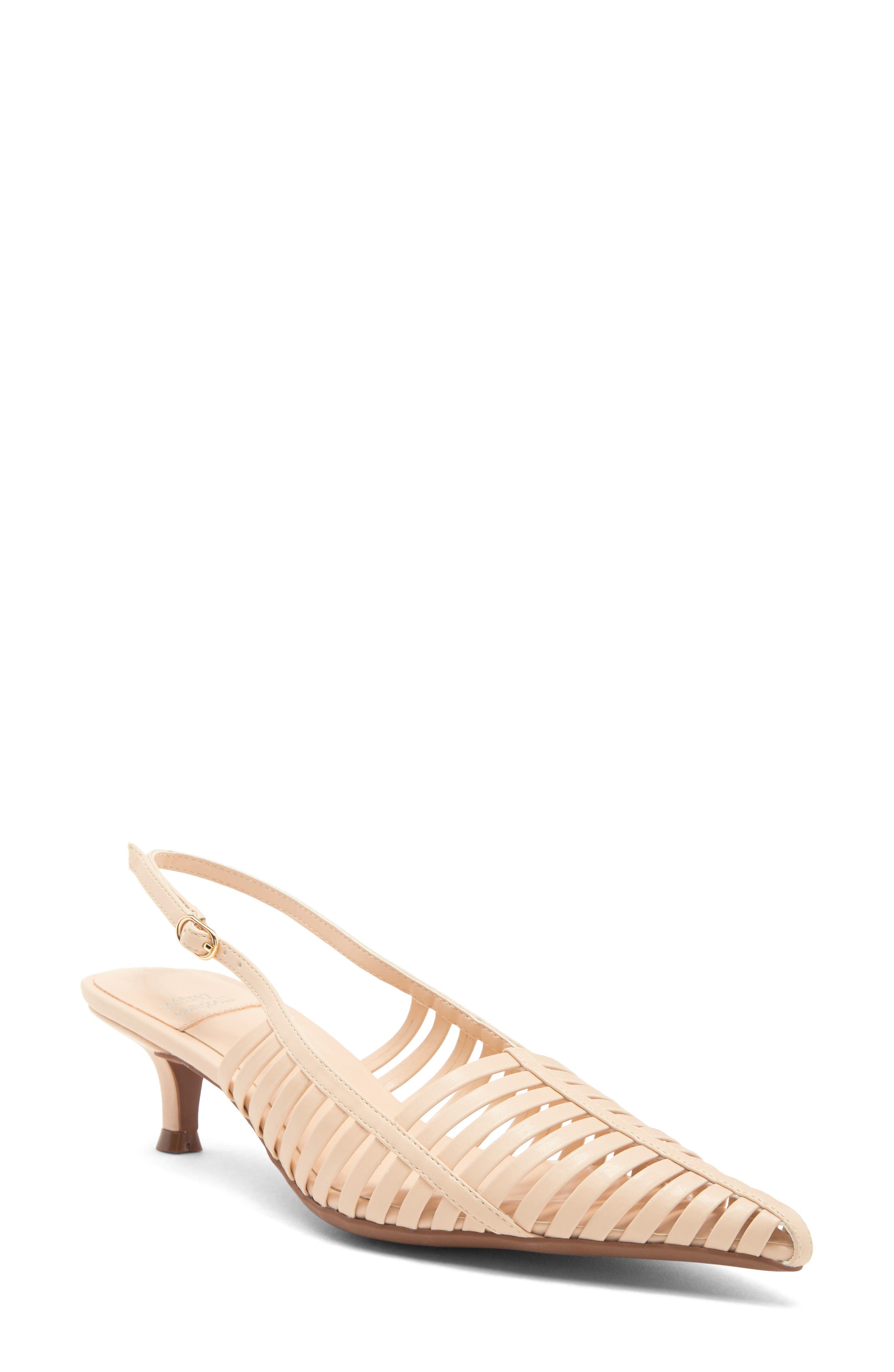 Jeffrey Campbell Striper Kitten Heel Slingback Pump, Main, color, 