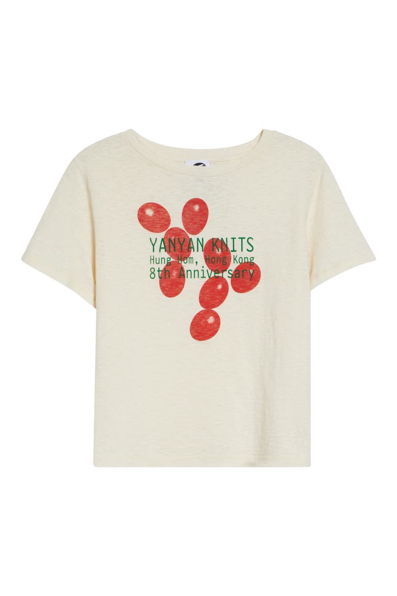 Red Eggs Yanniversary Graphic T-Shirt, Alternate, color, RAW COTTON / RED EGGS