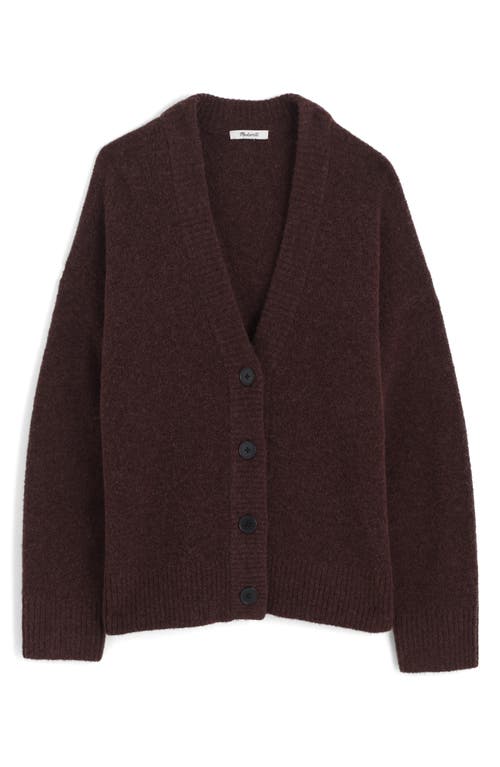 Madewell Drop Shoulder V-neck Cardigan In Brown