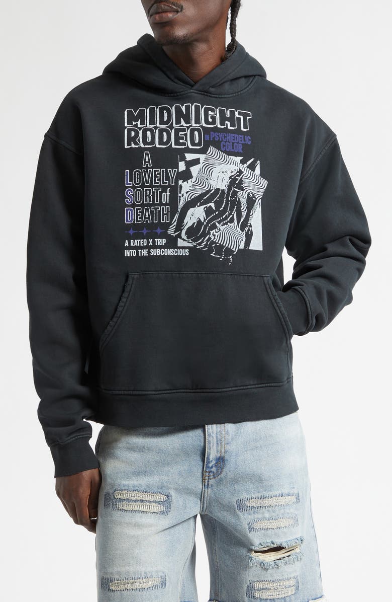 MIDNIGHT RODEO American Exxtasy Graphic Hoodie, Main, color, Black