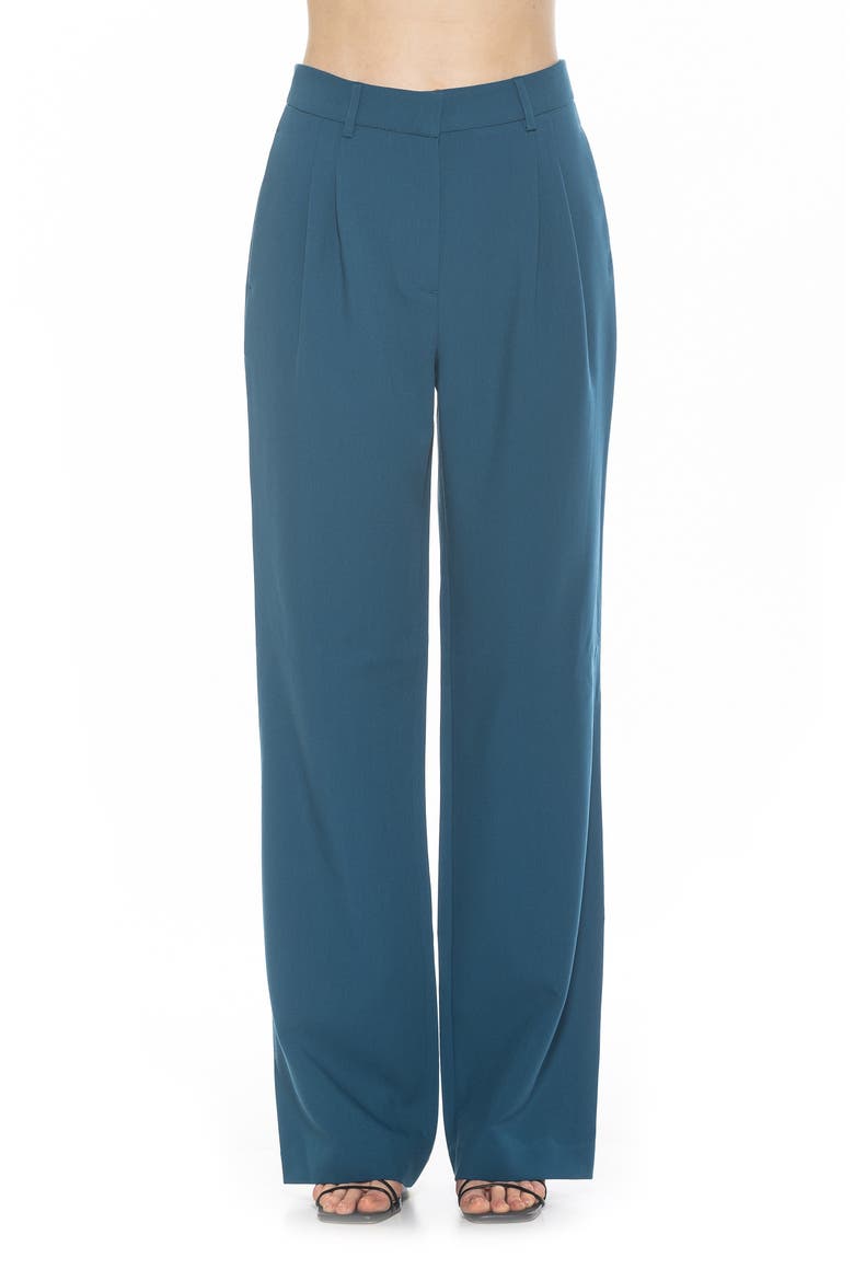 Ellie Pleated Wide Leg Pants, Main, color, TEAL