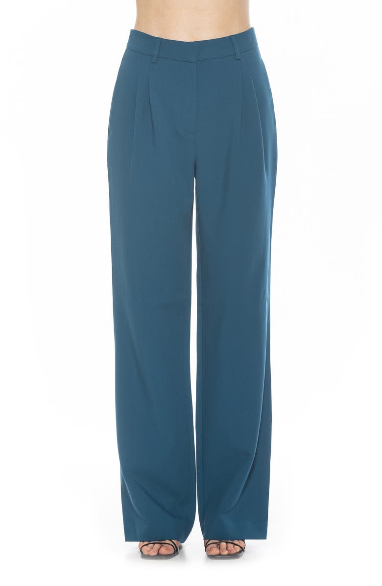 Alexia Admor Ellie Pleated Wide Leg Pants, Main, color, Teal