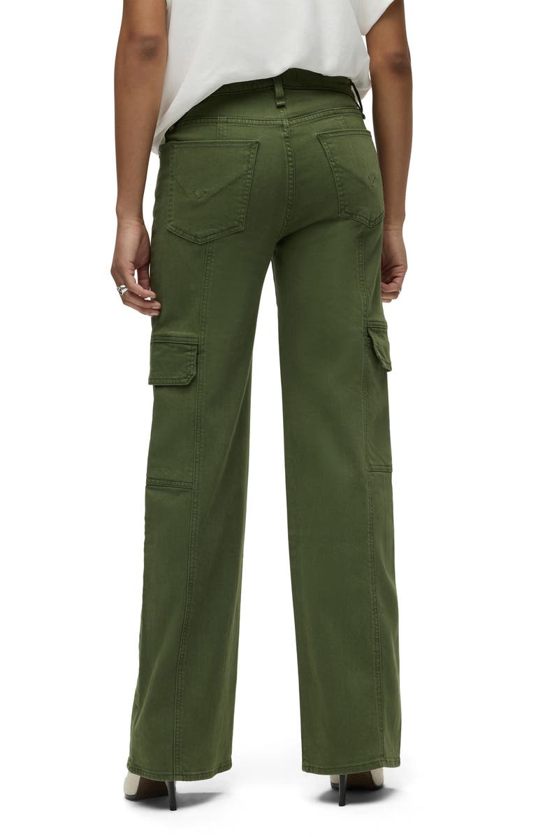Hudson Jeans Rosie Seamed High Waist Wide Leg Cargo Jeans, Alternate, color, Cypress