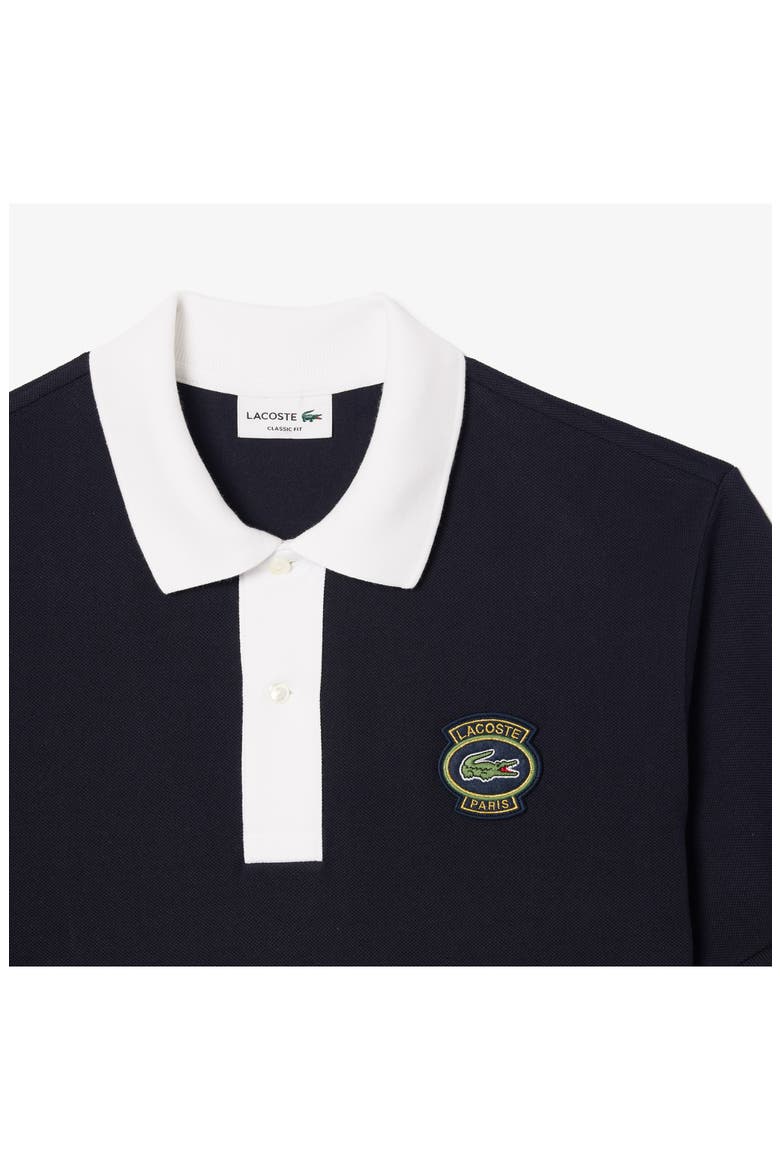 Classic Fit Logo Patch Piqué Polo, Alternate, color, EL5 ABIMES/ BLANC