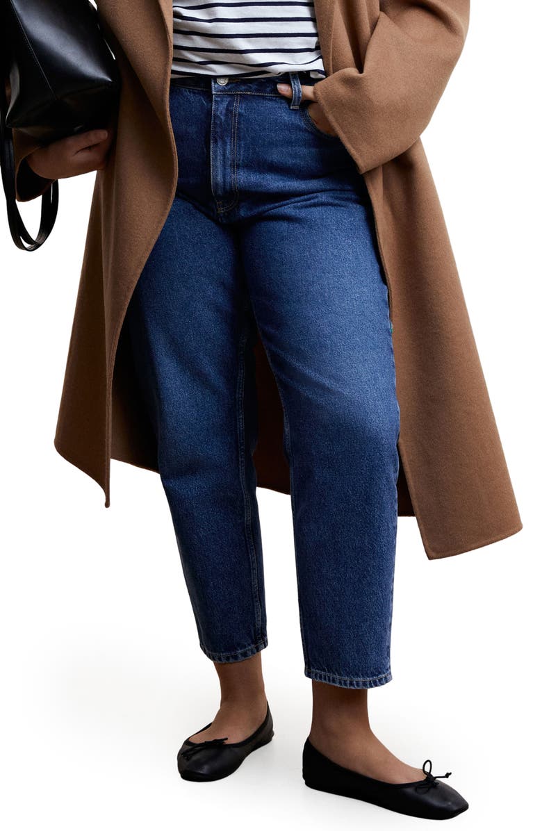 MANGO High Waist Nonstretch Denim Mom Jeans, Alternate, color, 