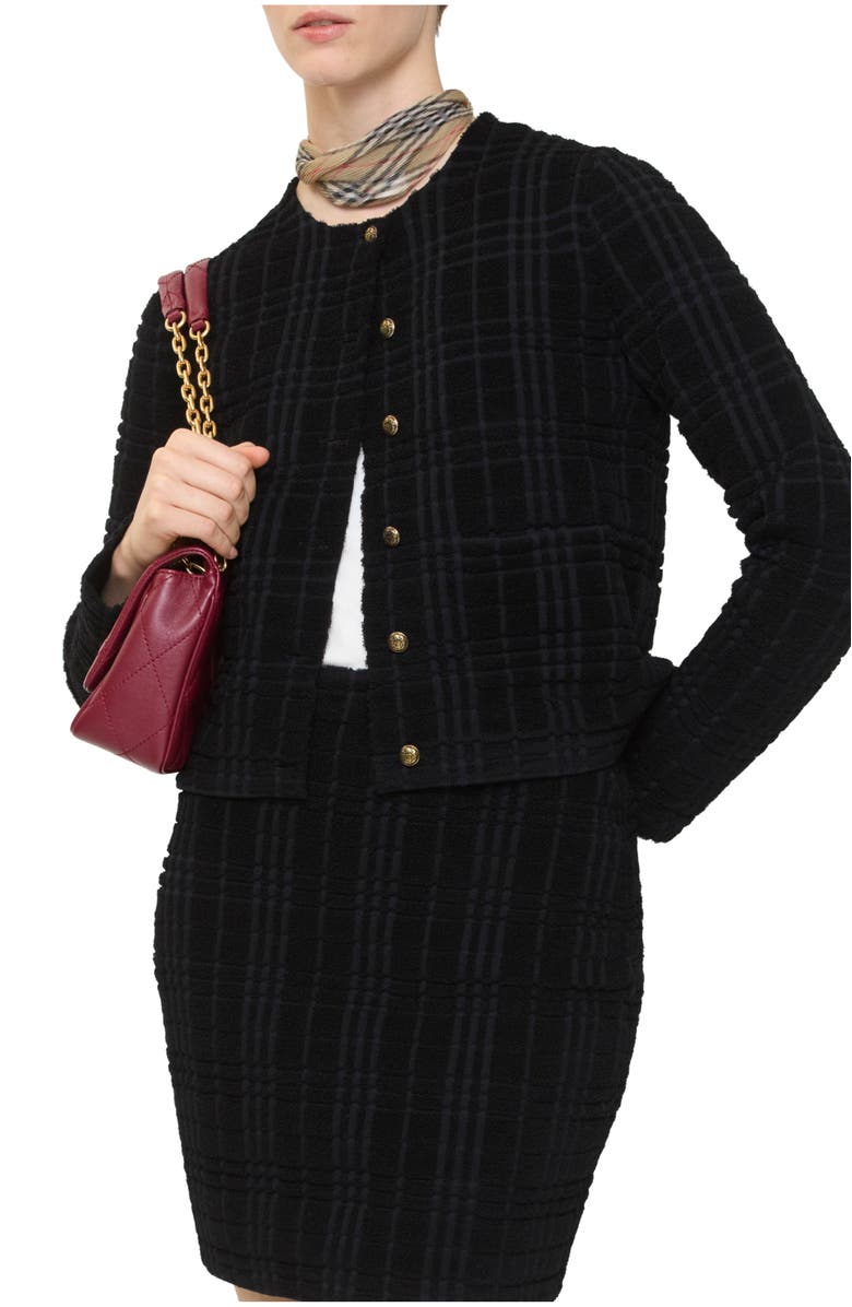 Burberry Wool Blend Mini Skirt, Main, color, Black