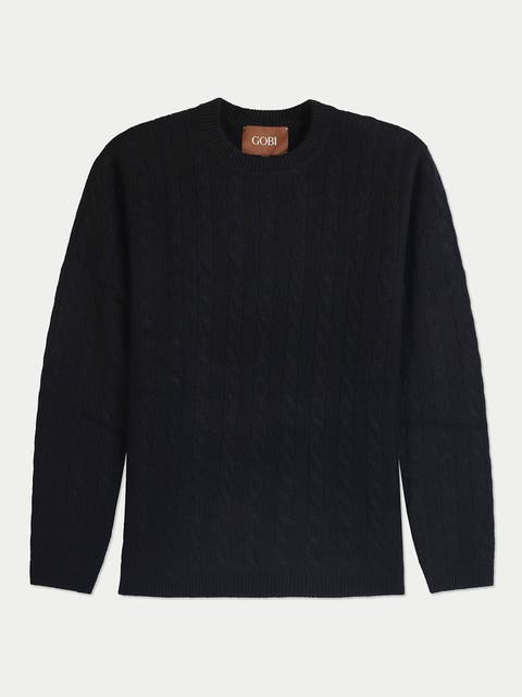 Cashmere Cable-knit Crewneck Sweater