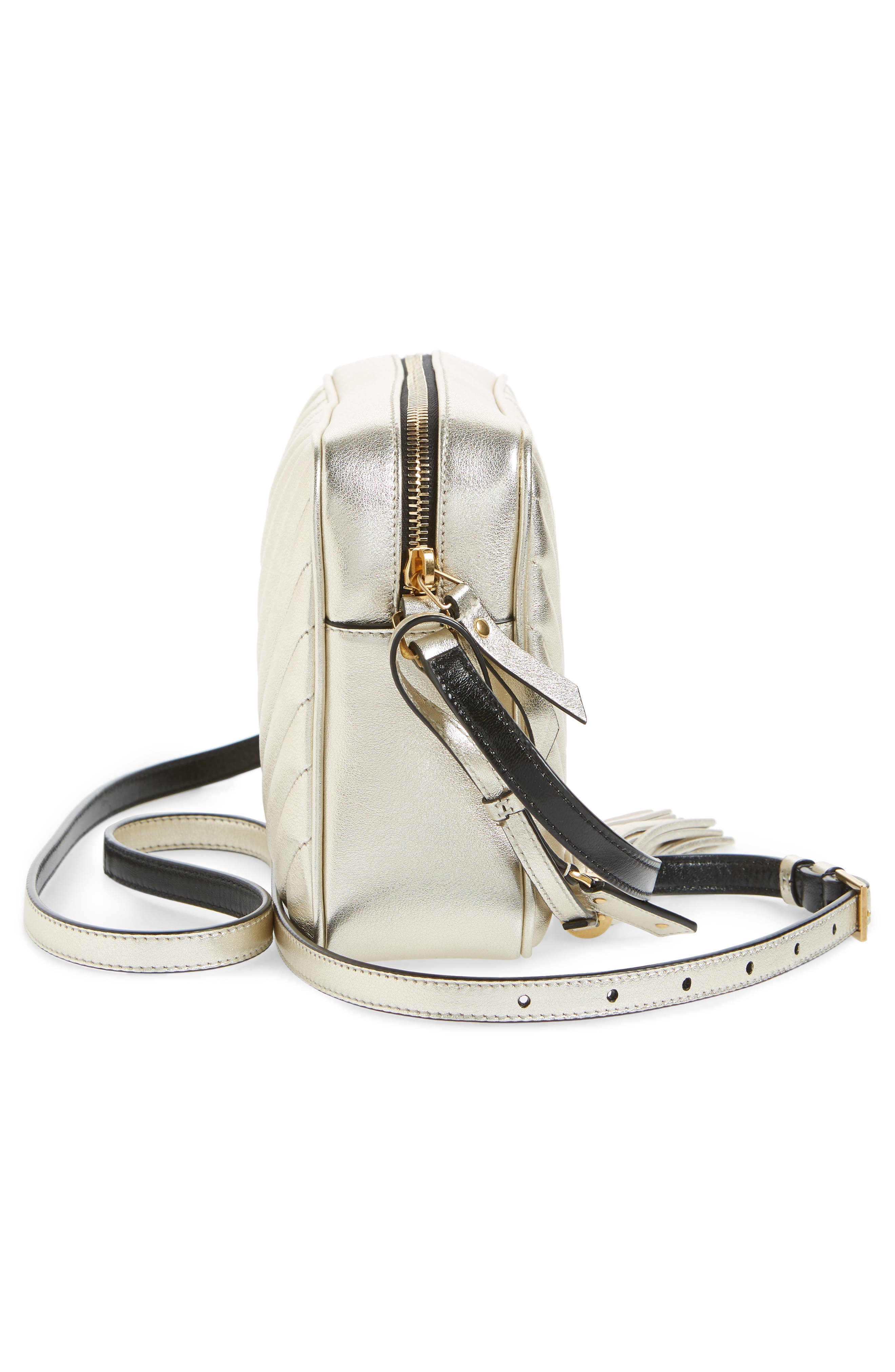 Saint Laurent Lou Quilted Metallic Leather Camera Bag, Alternate, color, 